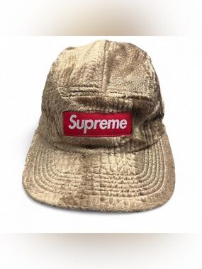 Supreme Croc Embossed Velvet Camp Cap
